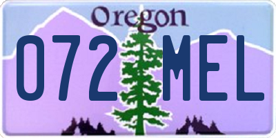 OR license plate 072MEL