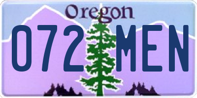 OR license plate 072MEN