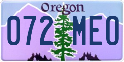 OR license plate 072MEO