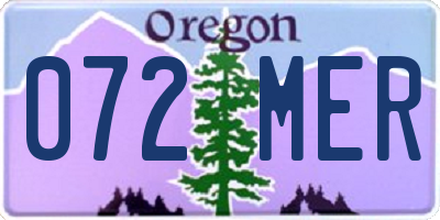 OR license plate 072MER
