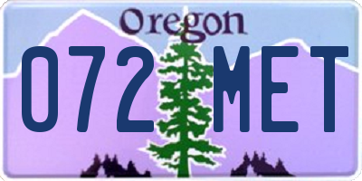 OR license plate 072MET