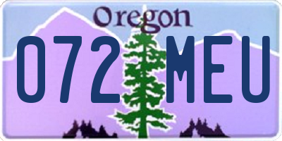 OR license plate 072MEU