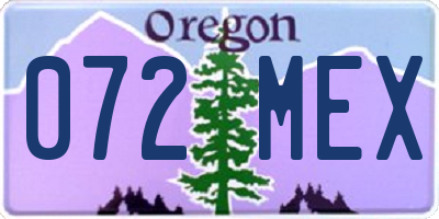 OR license plate 072MEX