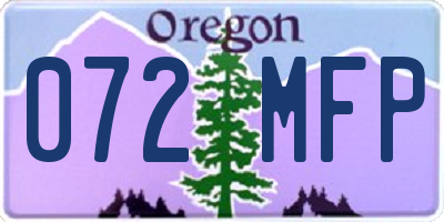OR license plate 072MFP