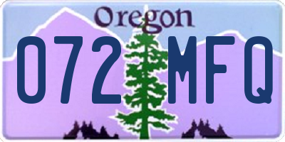 OR license plate 072MFQ