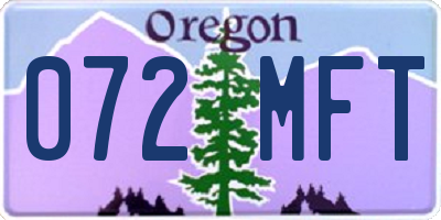 OR license plate 072MFT