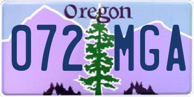 OR license plate 072MGA