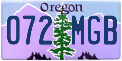OR license plate 072MGB