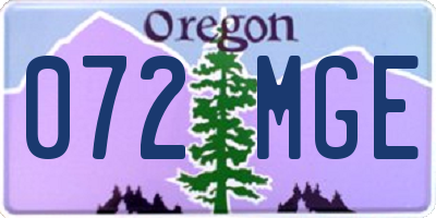 OR license plate 072MGE