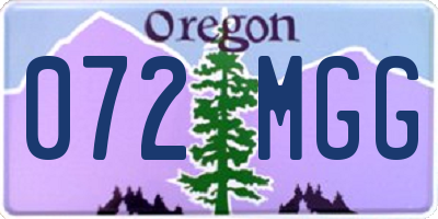 OR license plate 072MGG