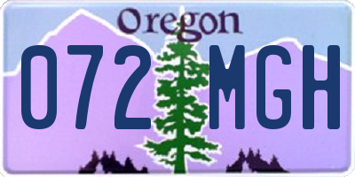 OR license plate 072MGH