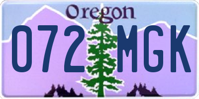 OR license plate 072MGK