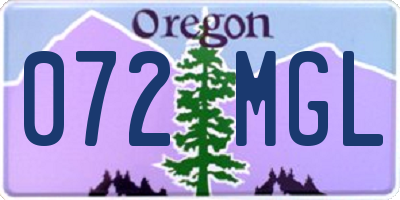 OR license plate 072MGL