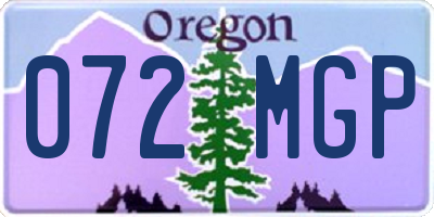 OR license plate 072MGP