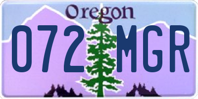 OR license plate 072MGR