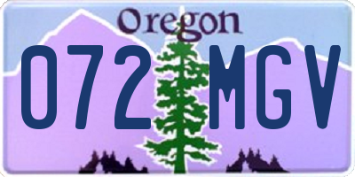 OR license plate 072MGV