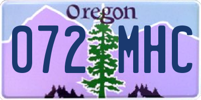 OR license plate 072MHC
