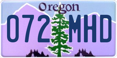OR license plate 072MHD