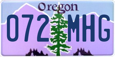 OR license plate 072MHG