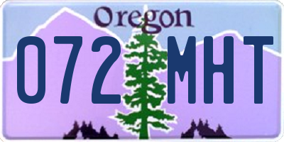 OR license plate 072MHT