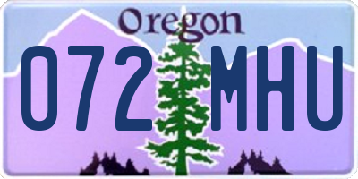 OR license plate 072MHU