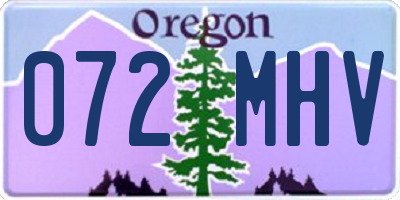 OR license plate 072MHV
