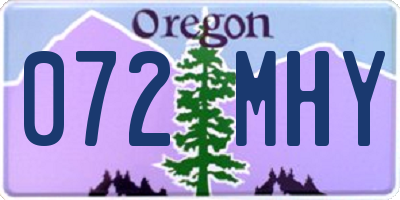 OR license plate 072MHY