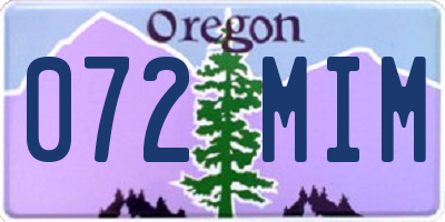 OR license plate 072MIM