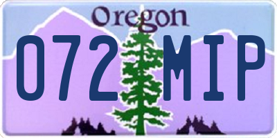 OR license plate 072MIP