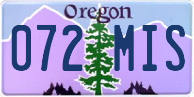 OR license plate 072MIS