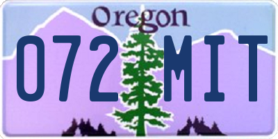 OR license plate 072MIT