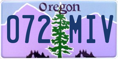 OR license plate 072MIV