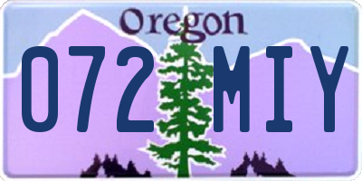 OR license plate 072MIY