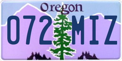 OR license plate 072MIZ