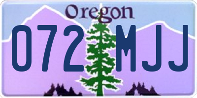 OR license plate 072MJJ