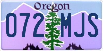 OR license plate 072MJS