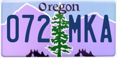 OR license plate 072MKA
