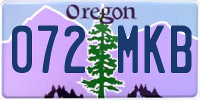 OR license plate 072MKB