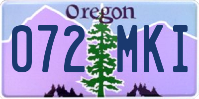 OR license plate 072MKI