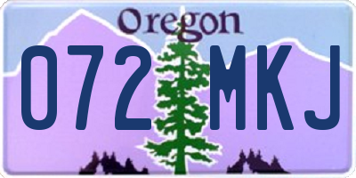 OR license plate 072MKJ