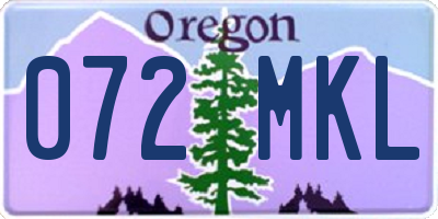 OR license plate 072MKL
