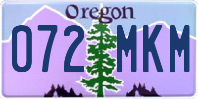 OR license plate 072MKM