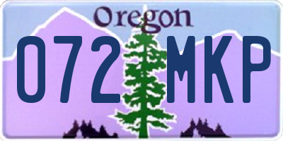 OR license plate 072MKP
