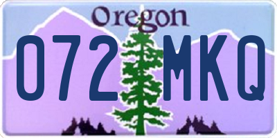 OR license plate 072MKQ