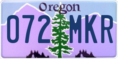 OR license plate 072MKR