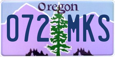 OR license plate 072MKS