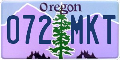 OR license plate 072MKT