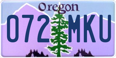 OR license plate 072MKU