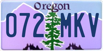 OR license plate 072MKV