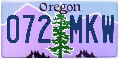 OR license plate 072MKW